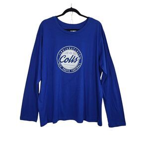 NFL Team Apparel Indianapolis Colts Long Sleeve T-Shirt Women 1X Blue Cotton NEW